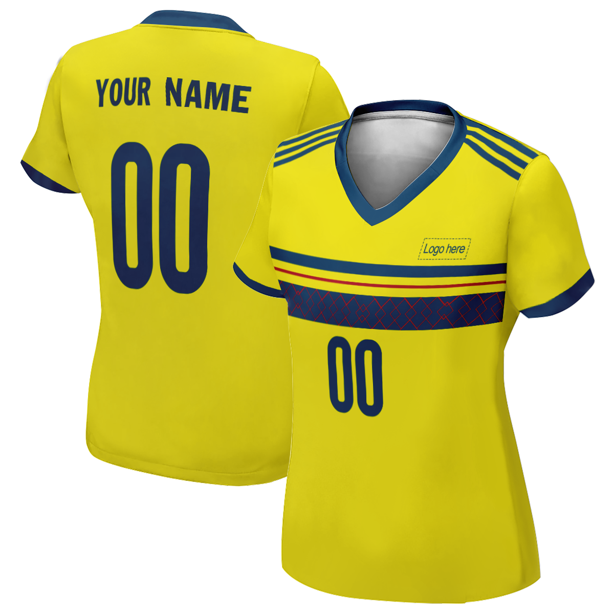 Genähtes Schweden-WM-Fußballtrikot für Frauen mit Namen